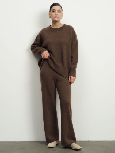 Джемпер женский из пуха яка 1121 коричневый