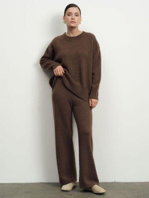 Джемпер женский из пуха яка 1121 коричневый