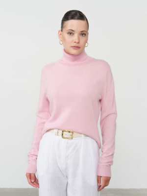 Водолазка из кашемира женская KW050303-E розовая