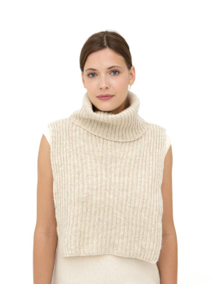 Манишка из монгольской шерсти серо-бежевая