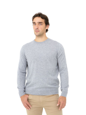 Джемпер из кашемира мужской KM040800-E серо-голубой