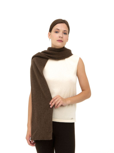 Шарф из пуха яка 03034 коричневый