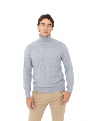 Водолазка из кашемира мужская KM050304-E серо-голубая