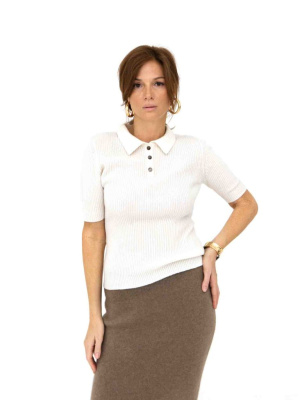 Джемпер-поло из кашемира 2002 белый