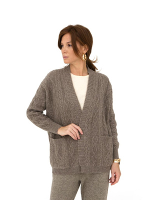 Кардиган из шерсти 5W13016(20) какао