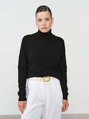 Водолазка из кашемира женская KW050303-E черная