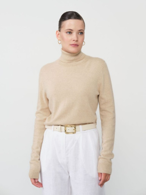 Водолазка из кашемира женская KW050303-E бежевая