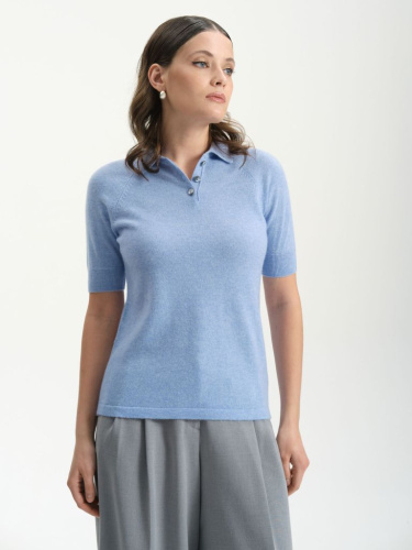 Джемпер-поло кашемировый 2015 голубой
