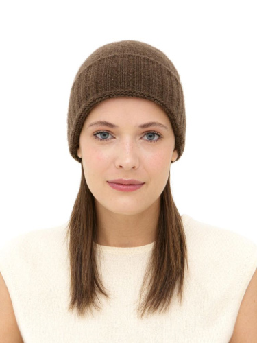 Шапка из пуха яка 04247 коричневая