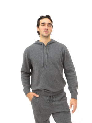 Джемпер кашемировый с капюшоном KM120661-E графит