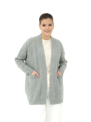 Кардиган из шерсти 5W13016 серый