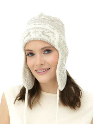 Ушанка из шерсти 5K10022 бежевая