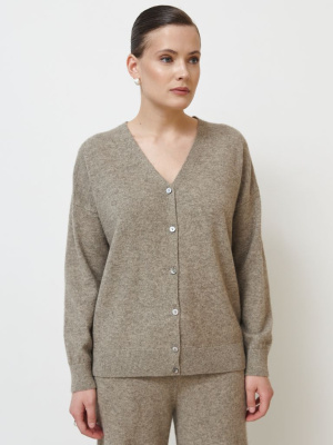 Кардиган из пуха яка 08397 серый