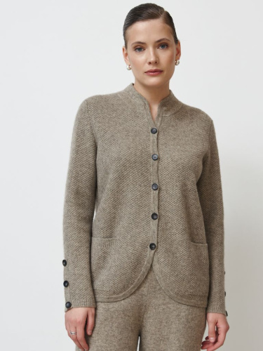 Кардиган из пуха яка 08420 серый