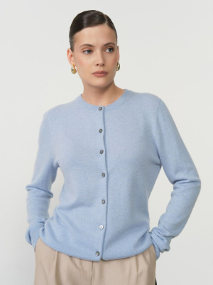 Кардиган из кашемира KW021011-E голубой 520