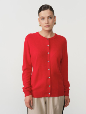Кардиган из кашемира KW021011-E красный 254
