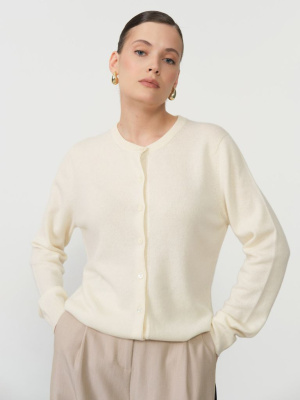 Кардиган из кашемира KW021011-E сливочный H-1