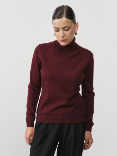 Водолазка женская из пуха яка 12068 бордовая