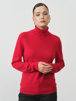 Водолазка женская из кашемира 12068 красная