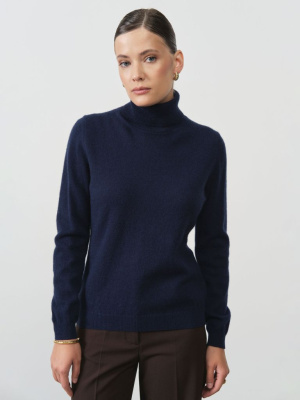 Водолазка женская из пуха яка 12068 синяя