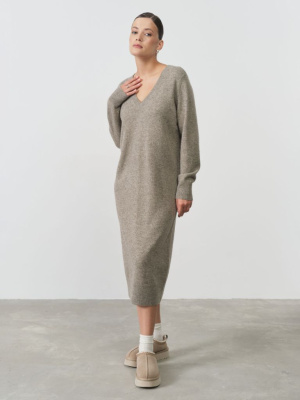 Платье из пуха яка 13207 серое