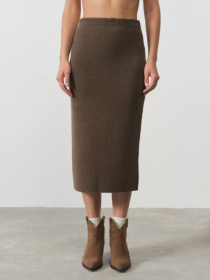 Юбка женская из пуха яка 8033 коричневая