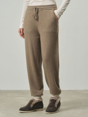 Брюки женские из кашемира KW150839-E капучино