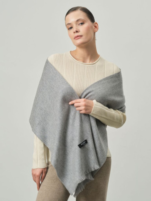 Шарф из кашемира 12048 серо-голубой