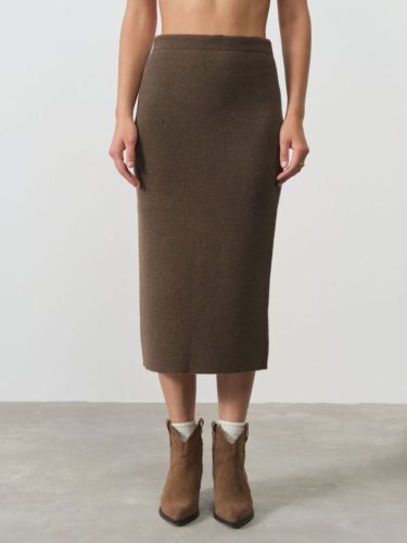 Юбка женская из пуха яка 8033 коричневая