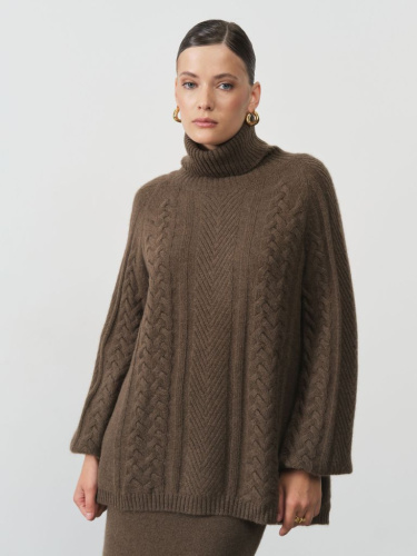 Свитер женский из пуха яка 5056 коричневый