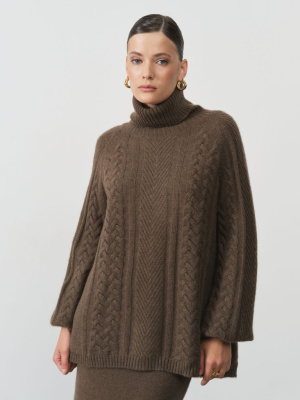 Свитер женский из пуха яка 5056 коричневый