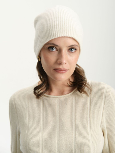 Шапка кашемировая двойная белая