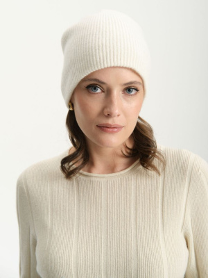 Шапка кашемировая двойная белая