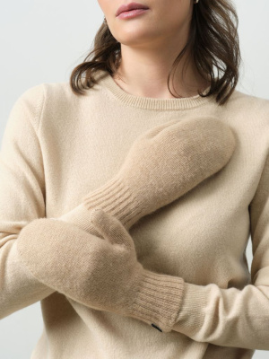 Варежки из шерсти верблюжонка 20mF бежевые