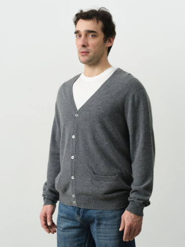 Кардиган из кашемира мужской KM021269-E серый