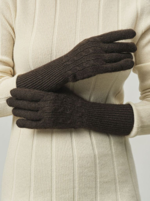 Перчатки из пуха яка 31017 темно-коричневые