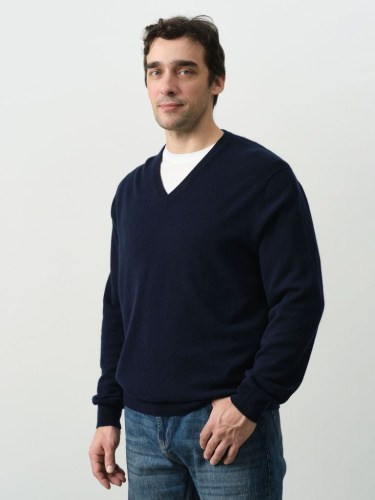Джемпер из кашемира мужской KM070419-E темно-синий