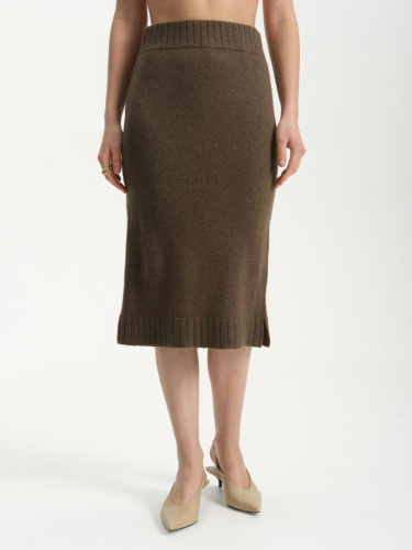 Юбка женская из пуха яка 8000b коричневая