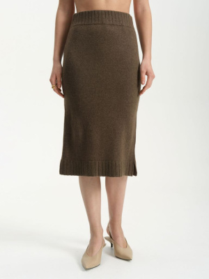 Юбка женская из пуха яка 8000b коричневая