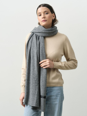 Палантин из кашемира 15068b графит