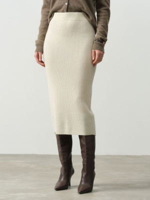 Юбка из кашемира KW160967-E сливочная