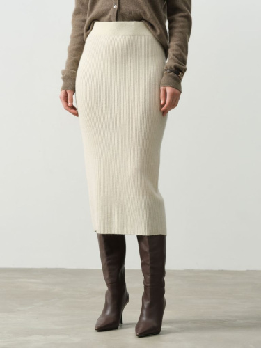 Юбка из кашемира KW160967-E сливочная