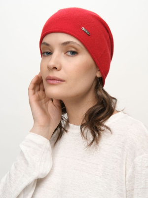 Шапка из кашемира 04325 красная