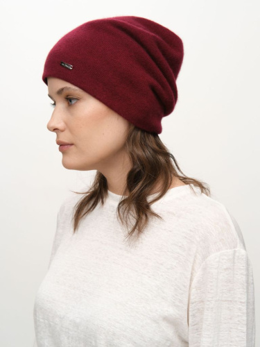 Шапка из кашемира 04132 бордовая
