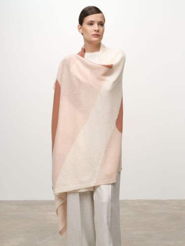 Палантин из кашемира 09043 жасмин-белый