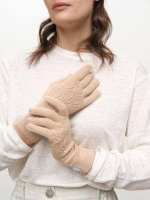 Перчатки из кашемира 31025 бежевые