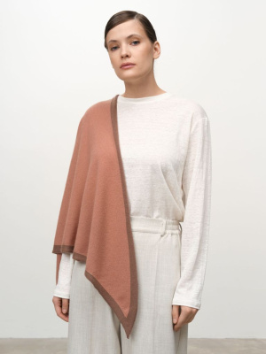 Косынка из кашемира 09103 розовая-коричневая