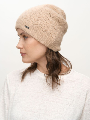 Шапка из кашемира 04289 бежевая