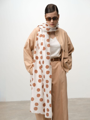 Палантин из тенселя 12025 коричневый