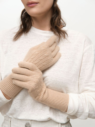 Перчатки из кашемира 31017 бежевые
